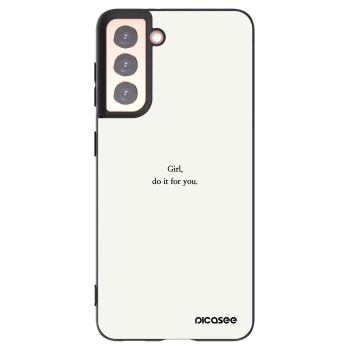 Picasee silikonowe czarne etui na Samsung Galaxy S21 5G G991B - Girl, do it for you
