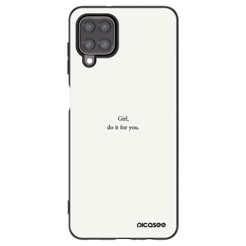 Picasee silikonowe czarne etui na Samsung Galaxy A12 A125F - Girl, do it for you
