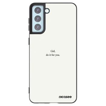 Picasee silikonowe czarne etui na Samsung Galaxy S21+ 5G G996F - Girl, do it for you