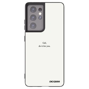 Picasee silikonowe czarne etui na Samsung Galaxy S21 Ultra 5G G998B - Girl, do it for you