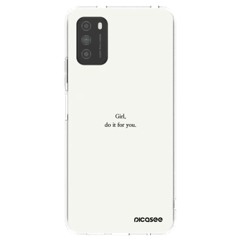 Picasee silikonowe przeźroczyste etui na Xiaomi Poco M3 - Girl, do it for you