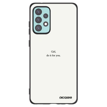 Picasee silikonowe czarne etui na Samsung Galaxy A72 A725F - Girl, do it for you