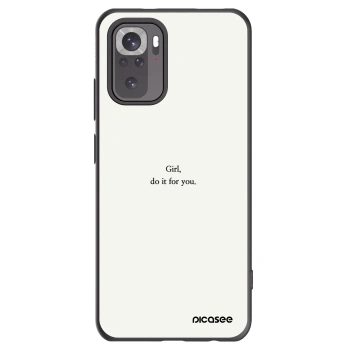 Picasee silikonowe czarne etui na Xiaomi Redmi Note 10S - Girl, do it for you