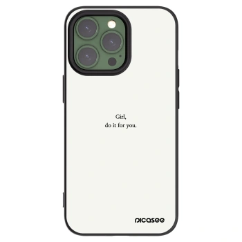 Picasee silikonowe czarne etui na Apple iPhone 13 Pro - Girl, do it for you