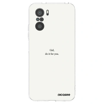 Picasee silikonowe przeźroczyste etui na Xiaomi Poco F3 - Girl, do it for you