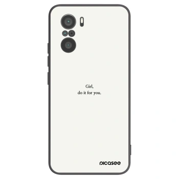Picasee silikonowe czarne etui na Xiaomi Poco F3 - Girl, do it for you