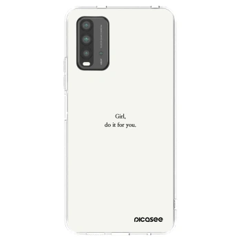 Picasee silikonowe czarne etui na Xiaomi Redmi 9T - Girl, do it for you