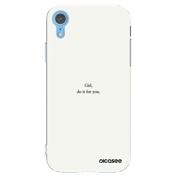 Picasee silikonowe przeźroczyste etui na Apple iPhone XR - Girl, do it for you