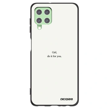 Picasee silikonowe czarne etui na Samsung Galaxy A22 A225F 4G - Girl, do it for you