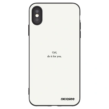 Picasee silikonowe czarne etui na Apple iPhone XS Max - Girl, do it for you
