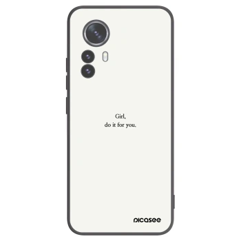 Picasee silikonowe czarne etui na Xiaomi 12 Pro - Girl, do it for you