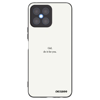 Picasee silikonowe czarne etui na Honor X8 4G - Girl, do it for you