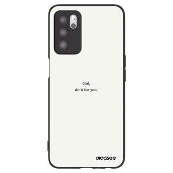 Picasee silikonowe czarne etui na OPPO A16s - Girl, do it for you