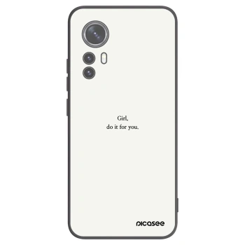 Picasee silikonowe czarne etui na Xiaomi 12X - Girl, do it for you