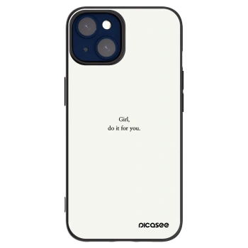 Picasee silikonowe czarne etui na Apple iPhone 14 - Girl, do it for you