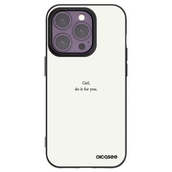 Picasee silikonowe czarne etui na Apple iPhone 14 Pro - Girl, do it for you
