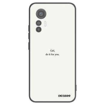 Picasee silikonowe czarne etui na Xiaomi 12 Lite - Girl, do it for you