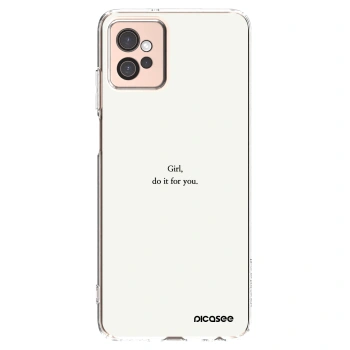 Picasee silikonowe przeźroczyste etui na Motorola Moto G32 - Girl, do it for you