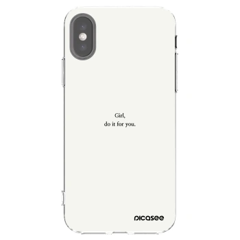 Picasee silikonowe przeźroczyste etui na Apple iPhone X/XS - Girl, do it for you
