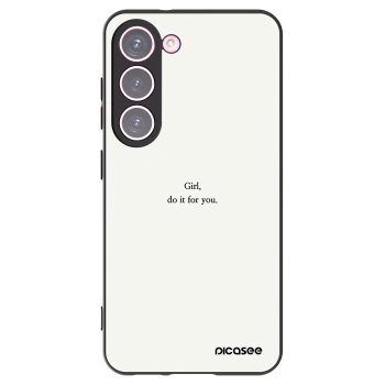 Picasee silikonowe czarne etui na Samsung Galaxy S23 5G - Girl, do it for you