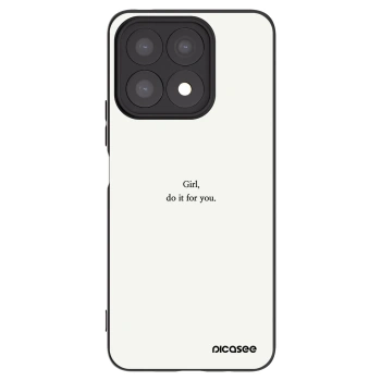 Picasee silikonowe czarne etui na Honor X8a - Girl, do it for you