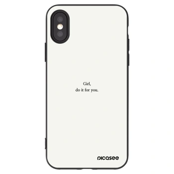 Picasee silikonowe czarne etui na Apple iPhone X/XS - Girl, do it for you