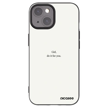 Picasee silikonowe czarne etui na Apple iPhone 15 - Girl, do it for you