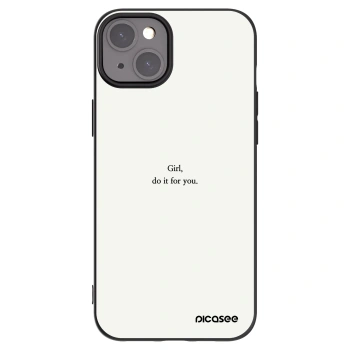 Picasee silikonowe czarne etui na Apple iPhone 15 Plus - Girl, do it for you