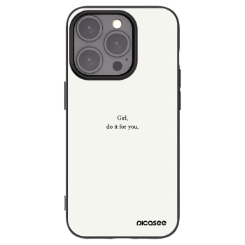 Picasee silikonowe czarne etui na Apple iPhone 15 Pro - Girl, do it for you
