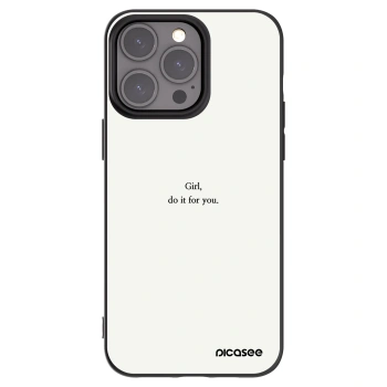 Picasee silikonowe czarne etui na Apple iPhone 15 Pro Max - Girl, do it for you