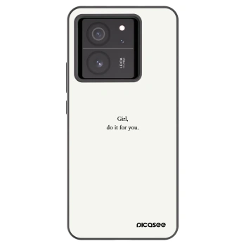 Picasee silikonowe czarne etui na Xiaomi 13T - Girl, do it for you