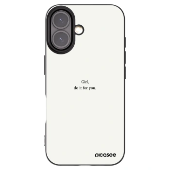 Picasee silikonowe czarne etui na Apple iPhone 16 - Girl, do it for you