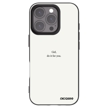 Picasee silikonowe czarne etui na Apple iPhone 16 Pro - Girl, do it for you