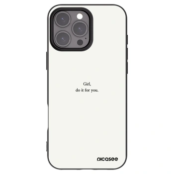 Picasee silikonowe czarne etui na Apple iPhone 16 Pro Max - Girl, do it for you