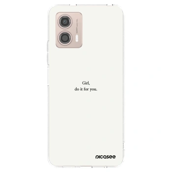 Picasee silikonowe przeźroczyste etui na Motorola Moto G53 5G - Girl, do it for you