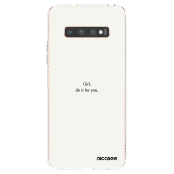 Picasee silikonowe przeźroczyste etui na Samsung Galaxy S10 Plus G975 - Girl, do it for you