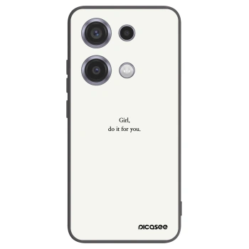 Picasee silikonowe czarne etui na Xiaomi Redmi Note 14S - Girl, do it for you