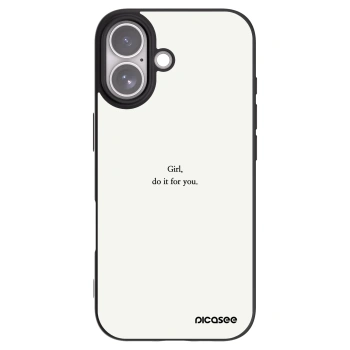 Picasee silikonowe czarne etui na Apple iPhone 17 - Girl, do it for you