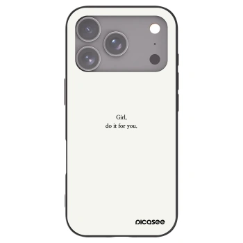 Picasee silikonowe czarne etui na Apple iPhone 17 Pro - Girl, do it for you