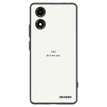 Picasee silikonowe czarne etui na Motorola Moto E14 - Girl, do it for you