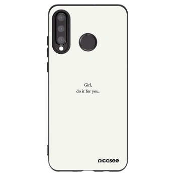 Picasee silikonowe czarne etui na Huawei P30 Lite - Girl, do it for you