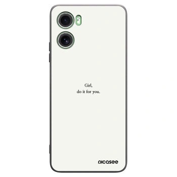 Picasee silikonowe czarne etui na Motorola Moto G06 - Girl, do it for you