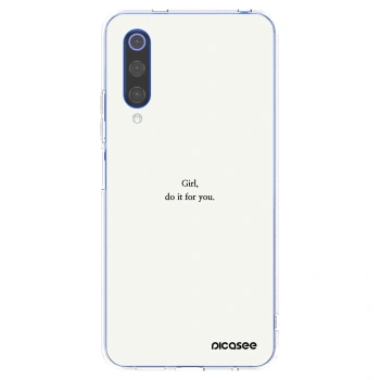 Picasee silikonowe przeźroczyste etui na Xiaomi Mi 9 SE - Girl, do it for you