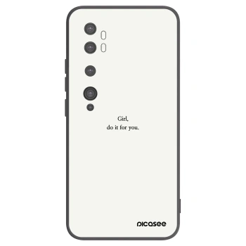 Picasee silikonowe czarne etui na Xiaomi Mi Note 10 (Pro) - Girl, do it for you