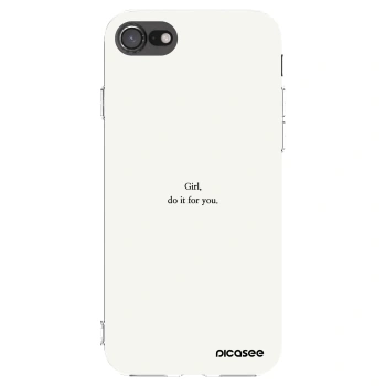 Picasee silikonowe przeźroczyste etui na Apple iPhone SE 2020 - Girl, do it for you