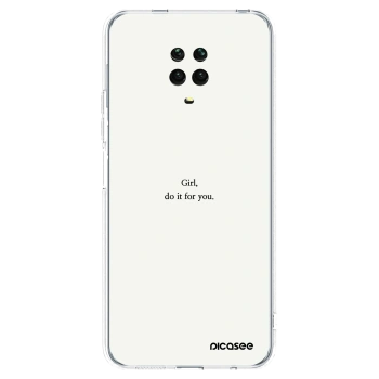 Picasee silikonowe przeźroczyste etui na Xiaomi Redmi Note 9 Pro - Girl, do it for you