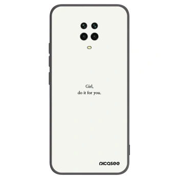 Picasee silikonowe czarne etui na Xiaomi Redmi Note 9 Pro - Girl, do it for you