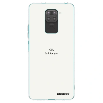 Picasee silikonowe czarne etui na Xiaomi Redmi Note 9 - Girl, do it for you