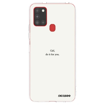 Picasee silikonowe przeźroczyste etui na Samsung Galaxy A21s - Girl, do it for you