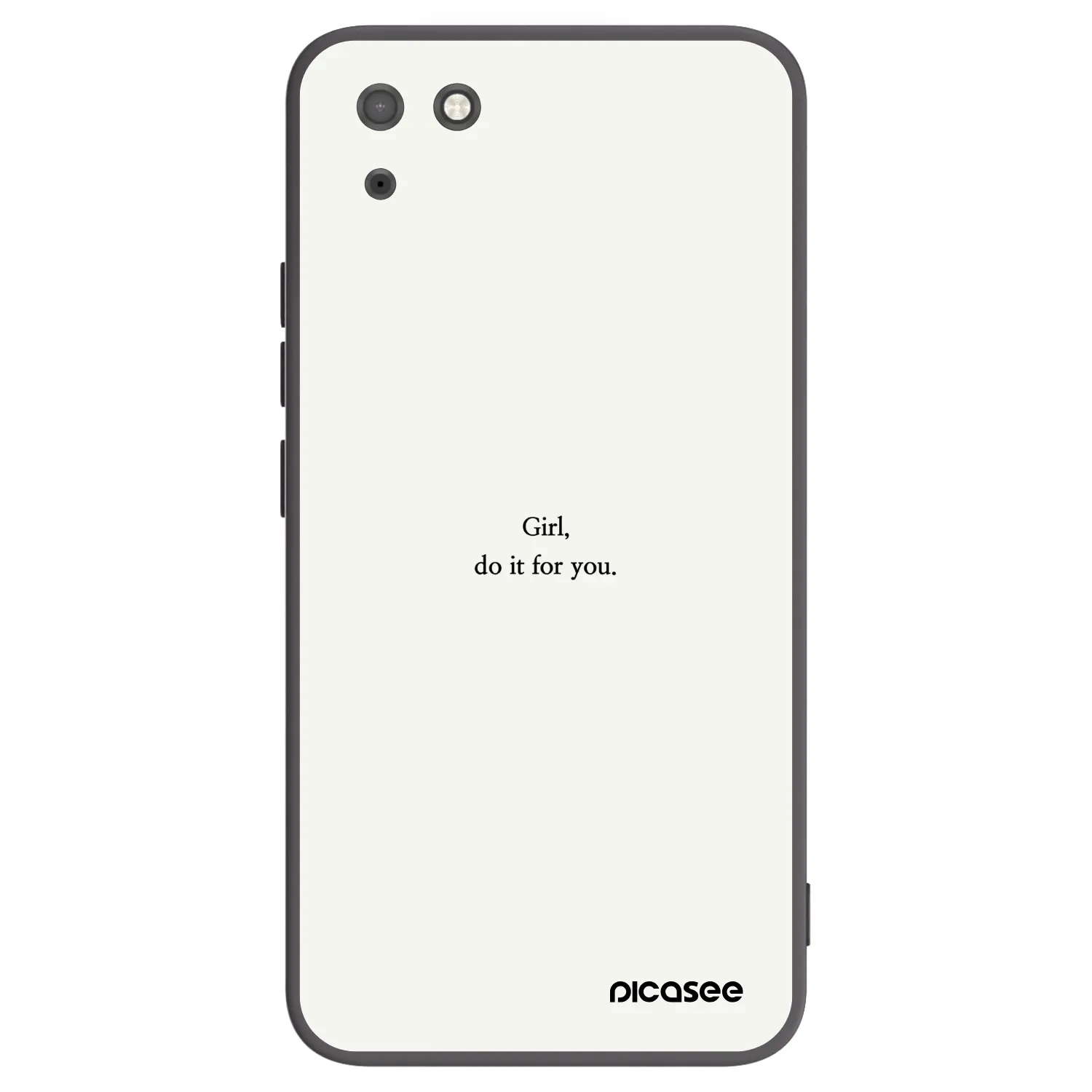 Picasee silikonowe czarne etui na Huawei Y5P - Girl, do it for you